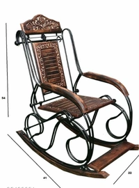 STYLO Iron Rocking Chair Is Fully Portable & Easy to Dismantle Relax Your Back Pain - Free Size, Brown, Iron, Pack of1